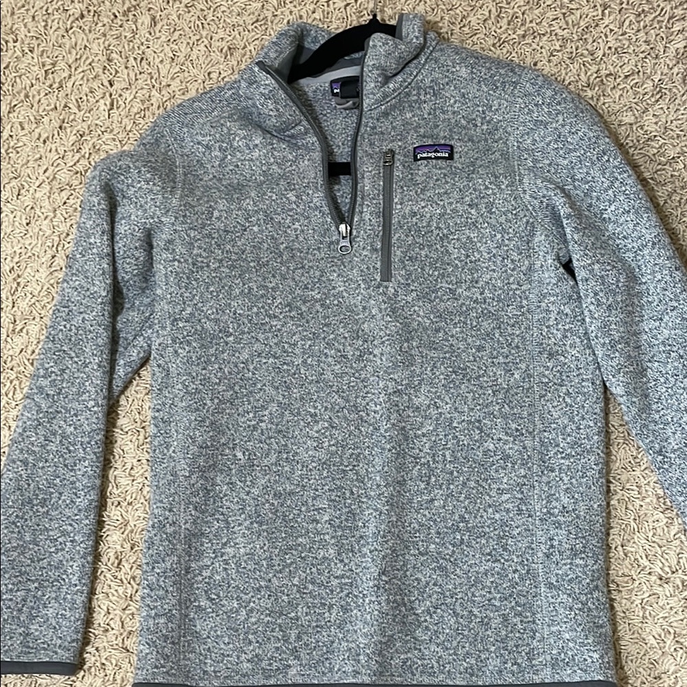 Patagonia Heathered Gray Quarter-Zip Pullover